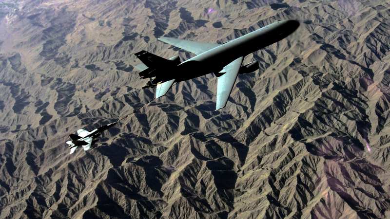 KC-10 Extender tanking a “Bug” over Afghanistan